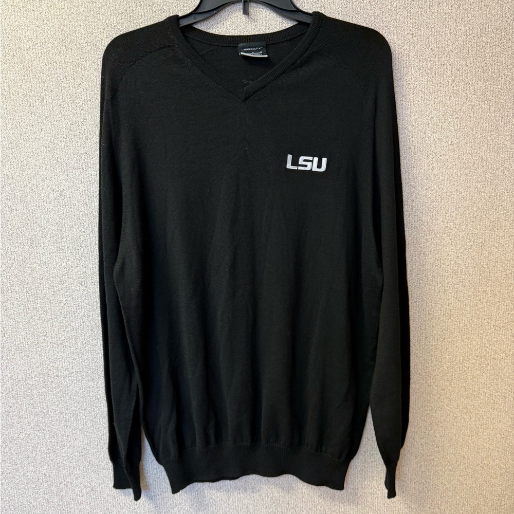 Nike LSU Tigers Mens Size Large Black V‎ Neck lightweight sweater